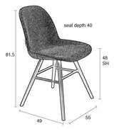 Zuiver Albert Kuip Dining chair, light gray fabric