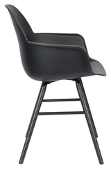 Zuiver Albert Kuip Dining chair with armrests - Black