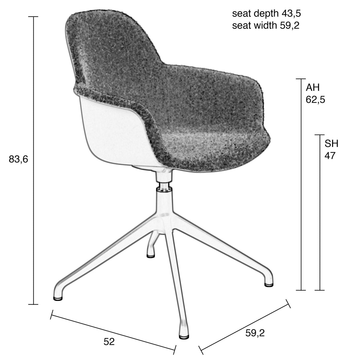 Albert Kuip Dining chair with armrests/swivel foot, Green