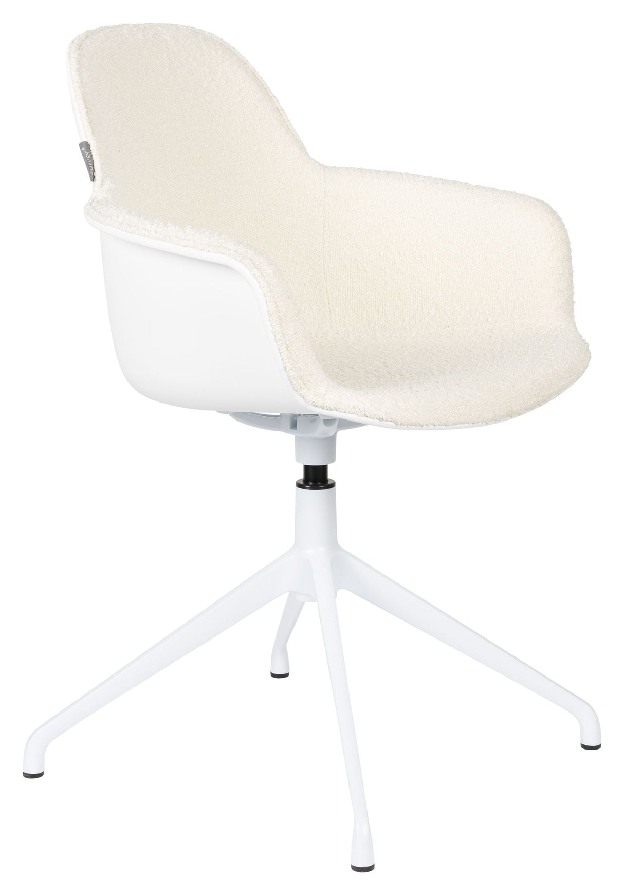 Albert Kuip Dining chair with armrests/swivel foot, White