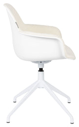 Albert Kuip Dining chair with armrests/swivel foot, White