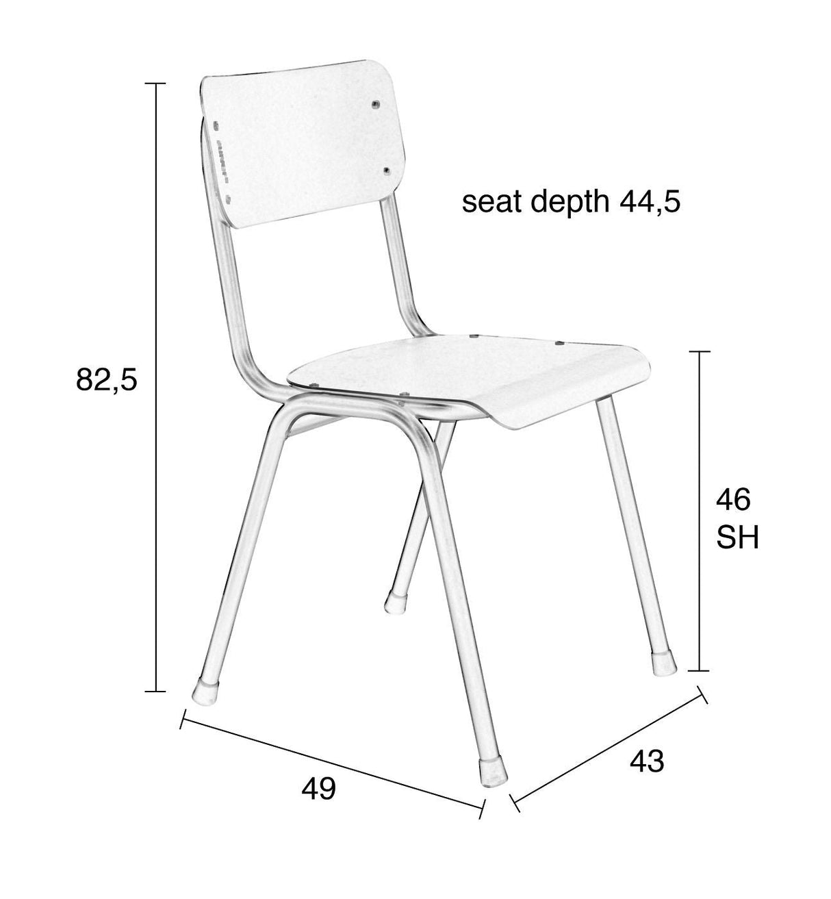 Zuiver Back to school Garden Chair, White