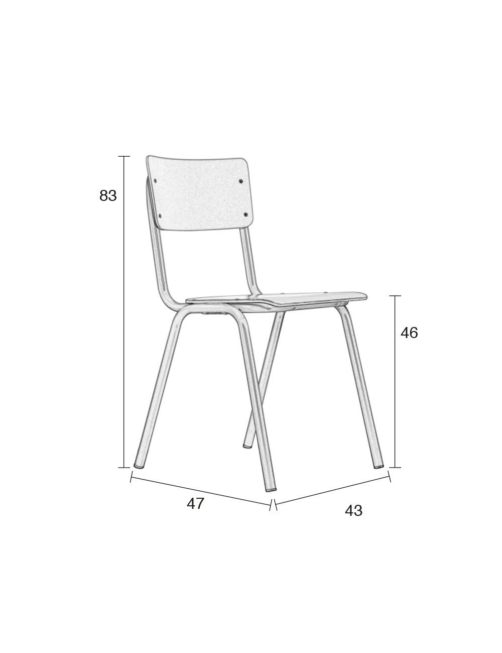 Zuiver Back to school Dining chair - Mat petrol