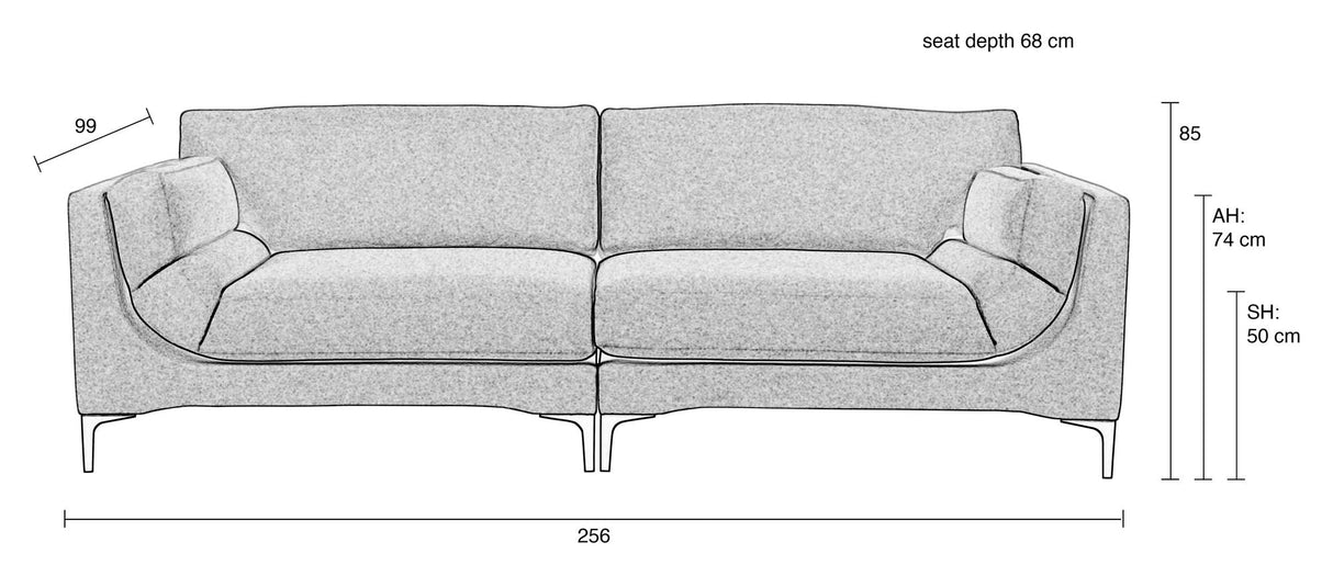 Balcony 3-pers. Sofa, Beige