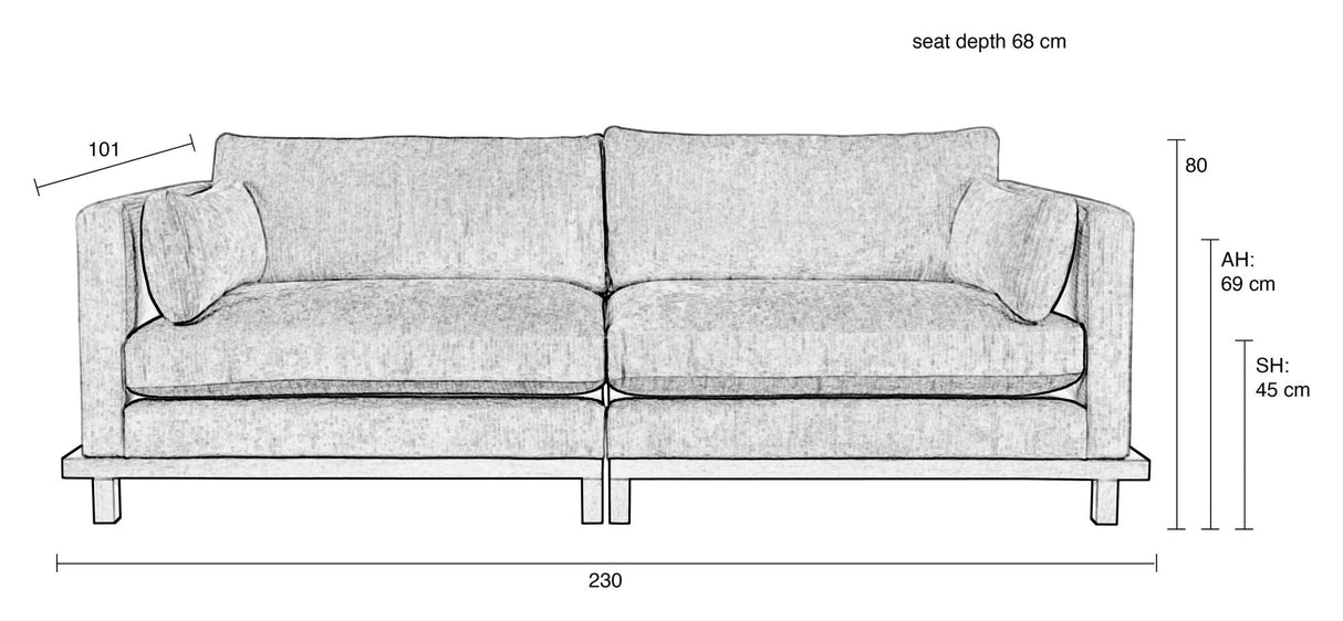 Blossom 3-pers. Sofa, Sand