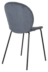 Bonnet Dining chair - Gray/ Blue velvet