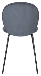 Bonnet Dining chair - Gray/ Blue velvet