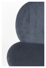 Bonnet Dining chair - Gray/ Blue velvet