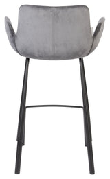 Zuiver Brit bar stool - Dark gray Velour, SH: 67.5cm