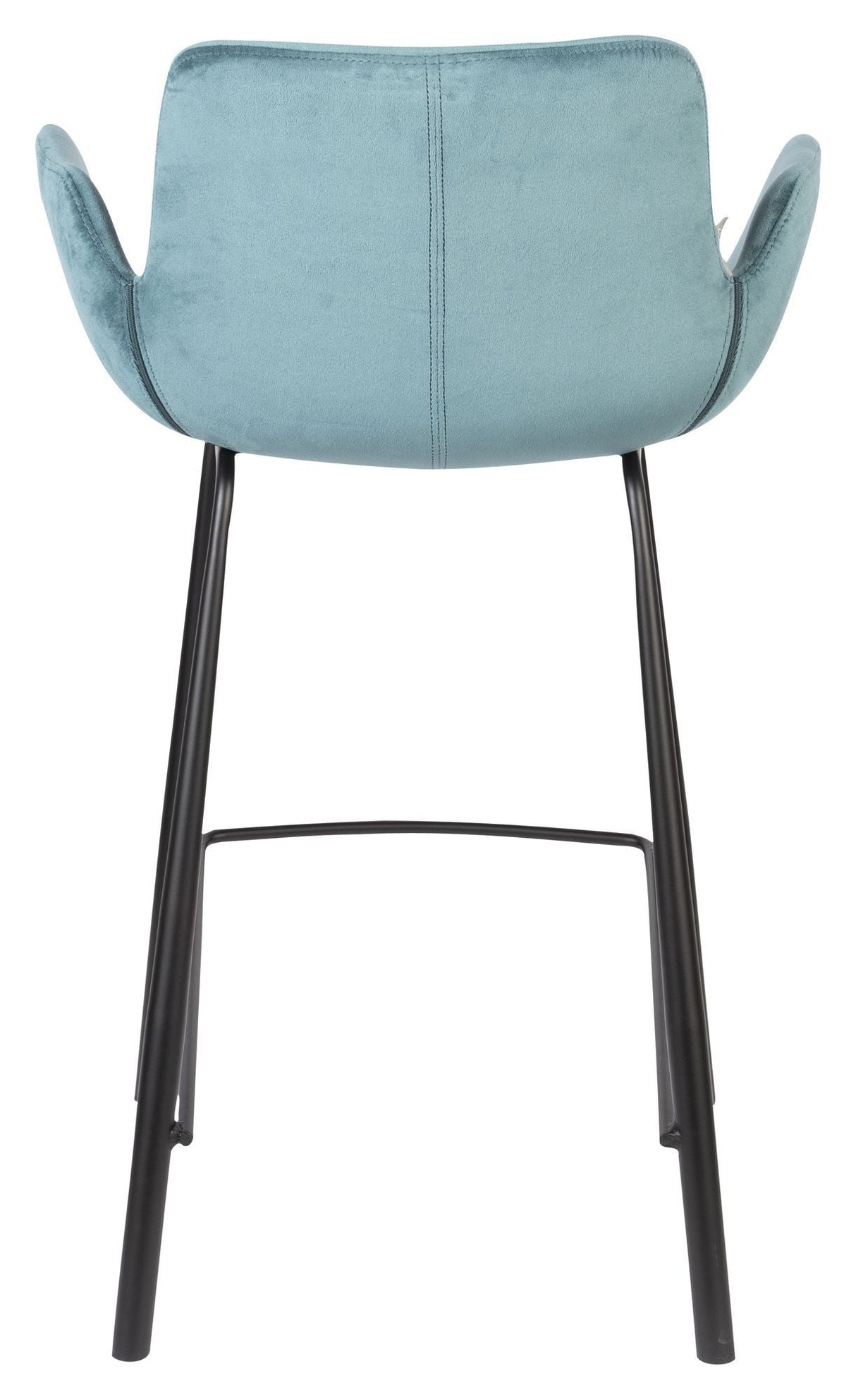 Zuiver Brit bar stool - Petrol Velour, SH: 67.5cm