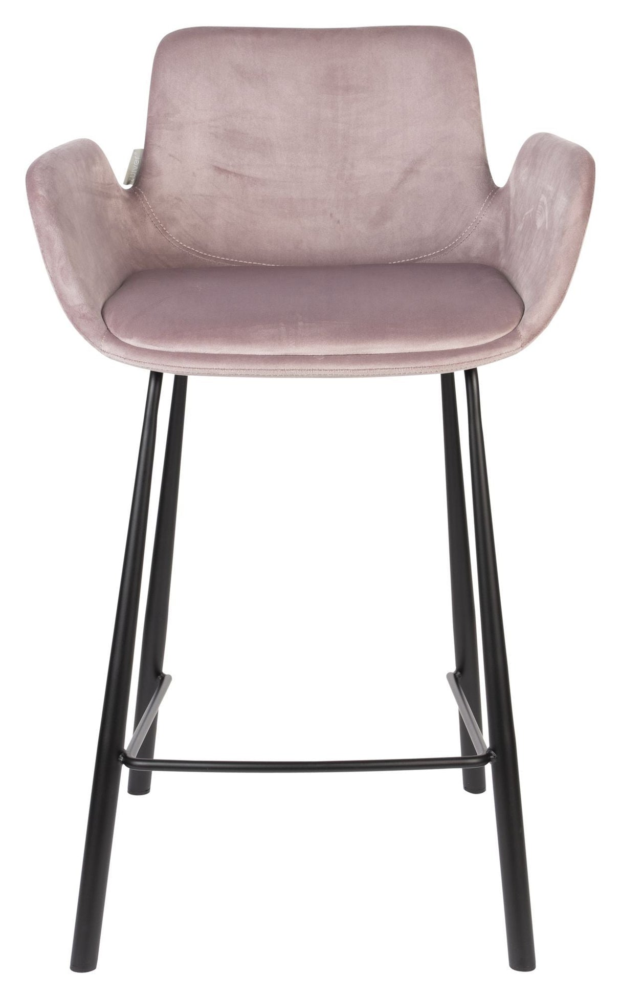 Zuiver Brit bar stool - Pink Velour, SH: 67.5cm