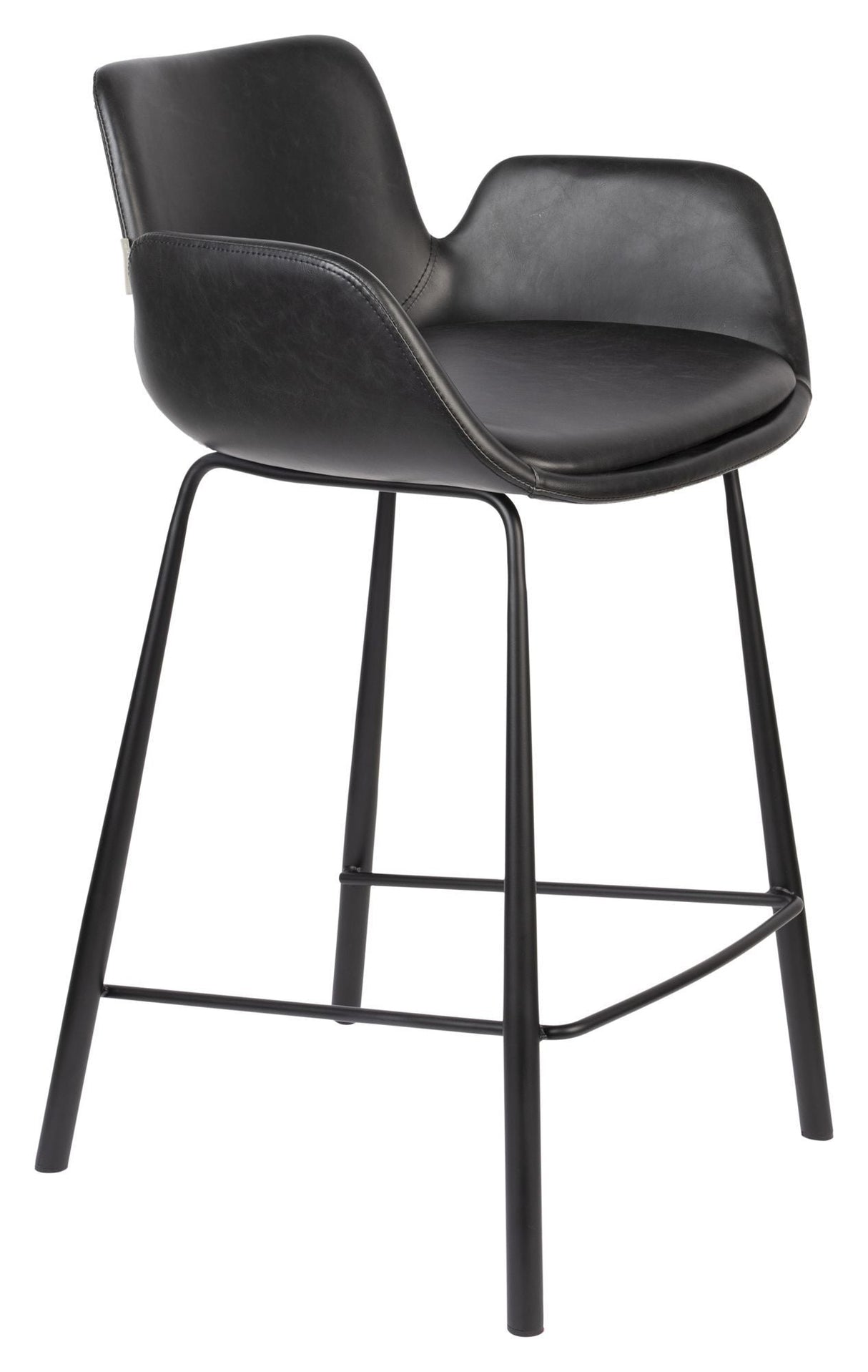 Zuiver Brit bar stool - Black Leatherette, SH: 67.5cm