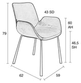 Zuiver Brit LL Dining Chair - Brown