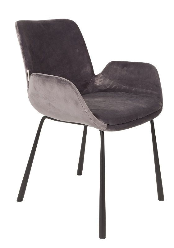 Zuiver Brit Dining chair w/armrests - Dark gray