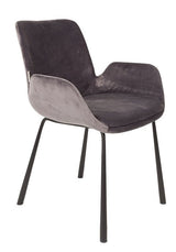 Zuiver Brit Dining chair w/armrests - Dark gray