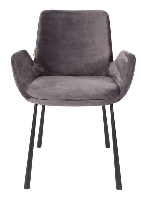 Zuiver Brit Dining chair w/armrests - Dark gray