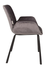 Zuiver Brit Dining chair w/armrests - Dark gray