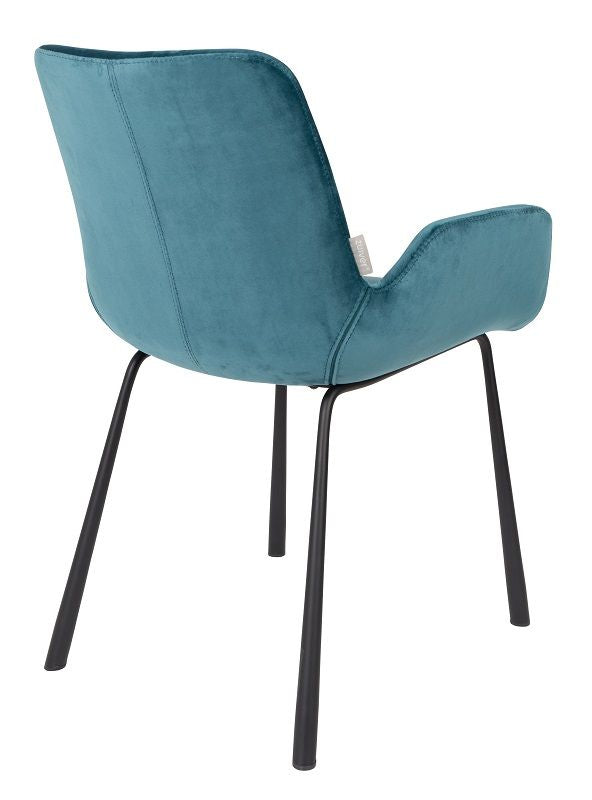 Zuiver Brit Dining chair w/armrests - Petrol