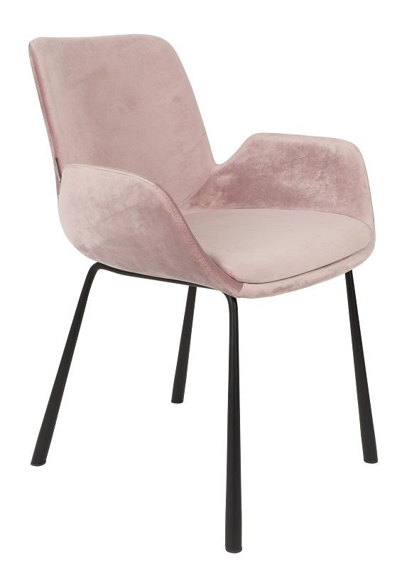 Zuiver Brit Dining chair w/armrests - Pink