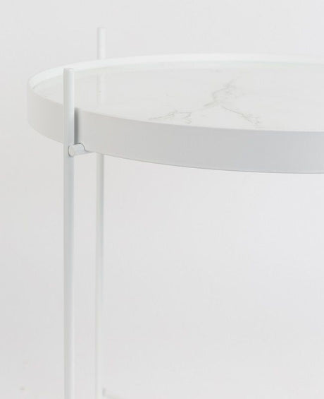 Zuiver Cupid Side Table - White Marble Laminate Ø43