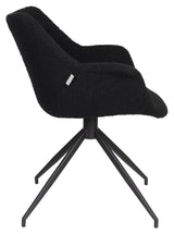 Doulton Lounge Chair with Swivel Base - Swivel Black Bouclé