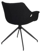 Doulton Lounge Chair with Swivel Base - Swivel Black Bouclé