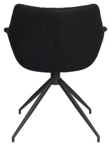 Doulton Lounge Chair with Swivel Base - Swivel Black Bouclé