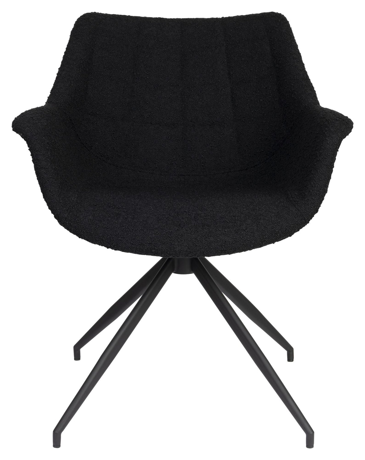 Doulton Lounge Chair with Swivel Base - Swivel Black Bouclé