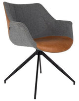 Zuiver Doulton Dining Chair - Gray Fabric and PU