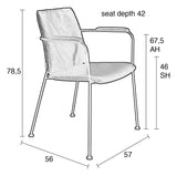 Zuiver Fab Dining chair with armrests - Gray blue