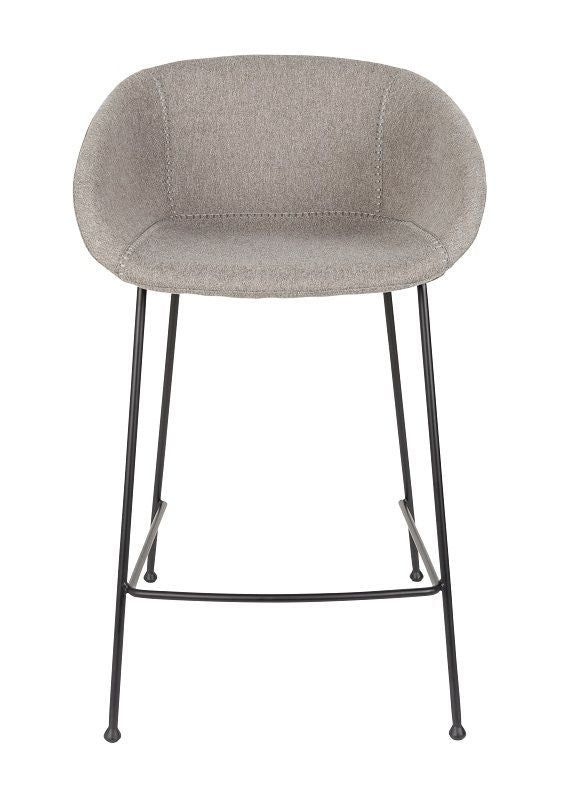 Zuiver Feston bar stool - Gray fabric, SH: 65cm