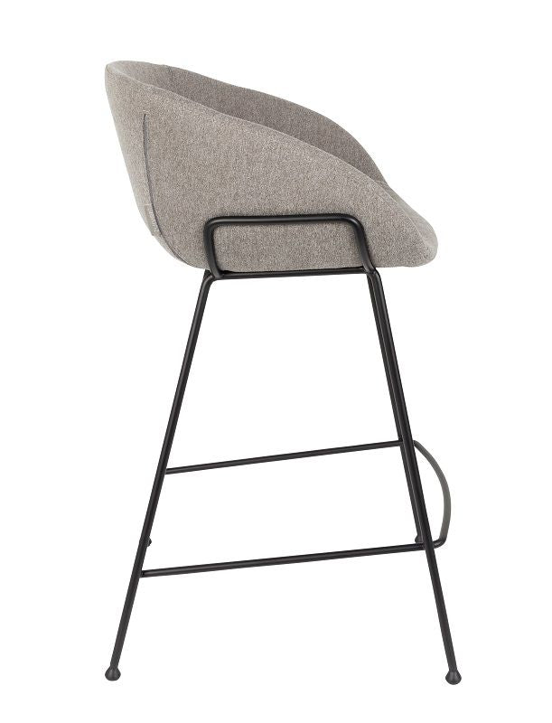 Zuiver Feston bar stool - Gray fabric, SH: 65cm