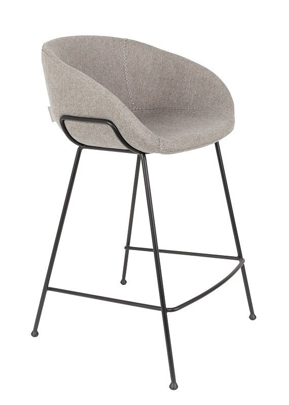 Zuiver Feston bar stool - Gray fabric, SH: 65cm