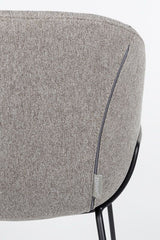 Zuiver Feston bar stool - Gray fabric, SH: 65cm