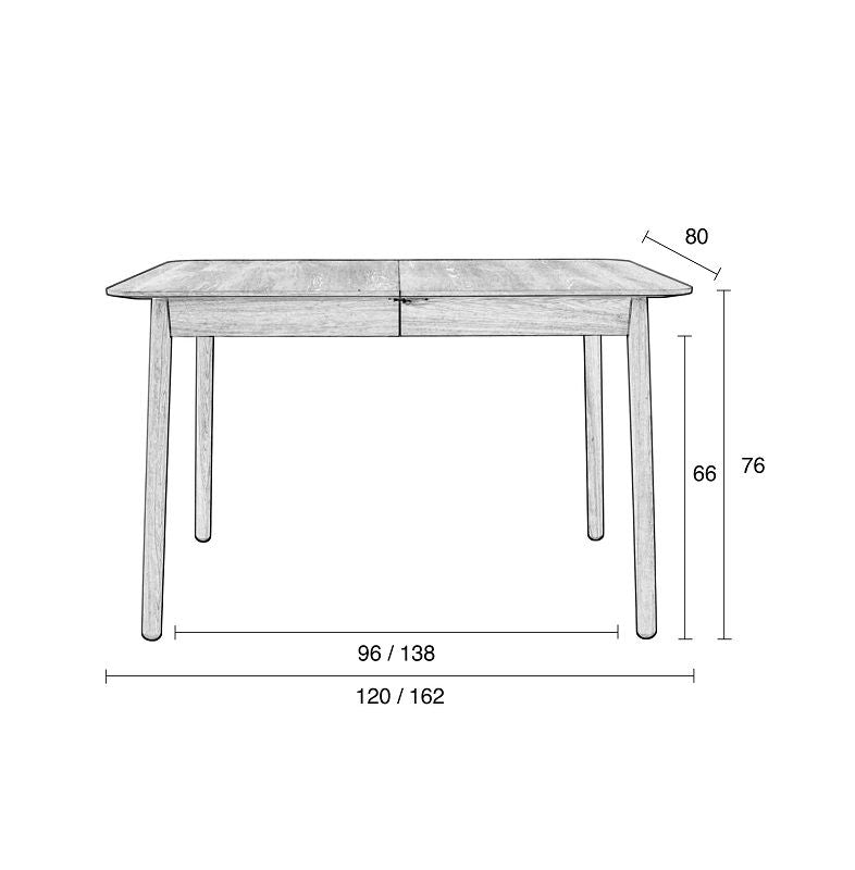 Zuiver Glimps Dining table - Butterfly pull-out 120x80