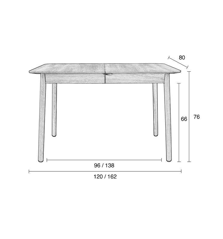 Zuiver Glimps Dining Table - Black, Butterfly Extract 120x60