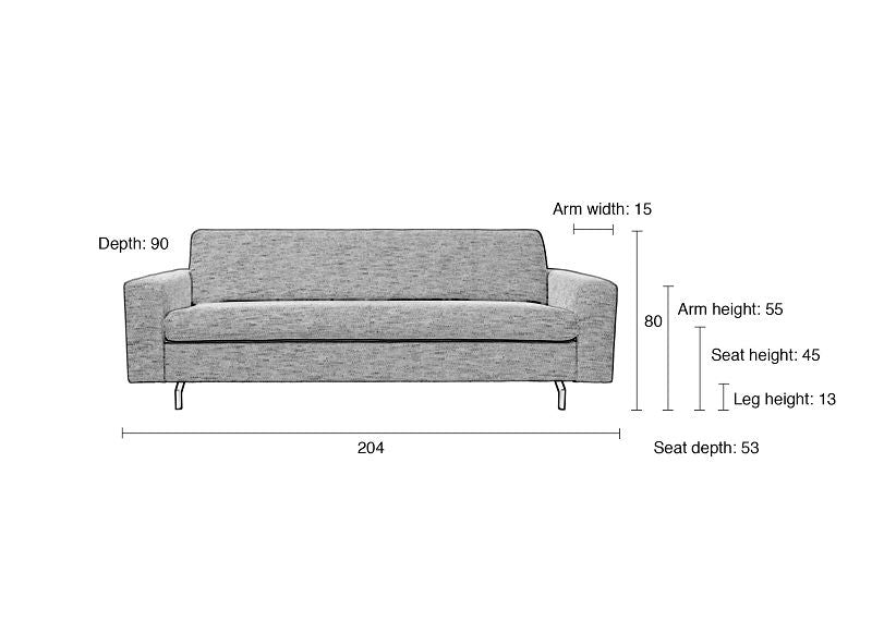 Zuiver Jean 2.5-pers. Sofa - Latte