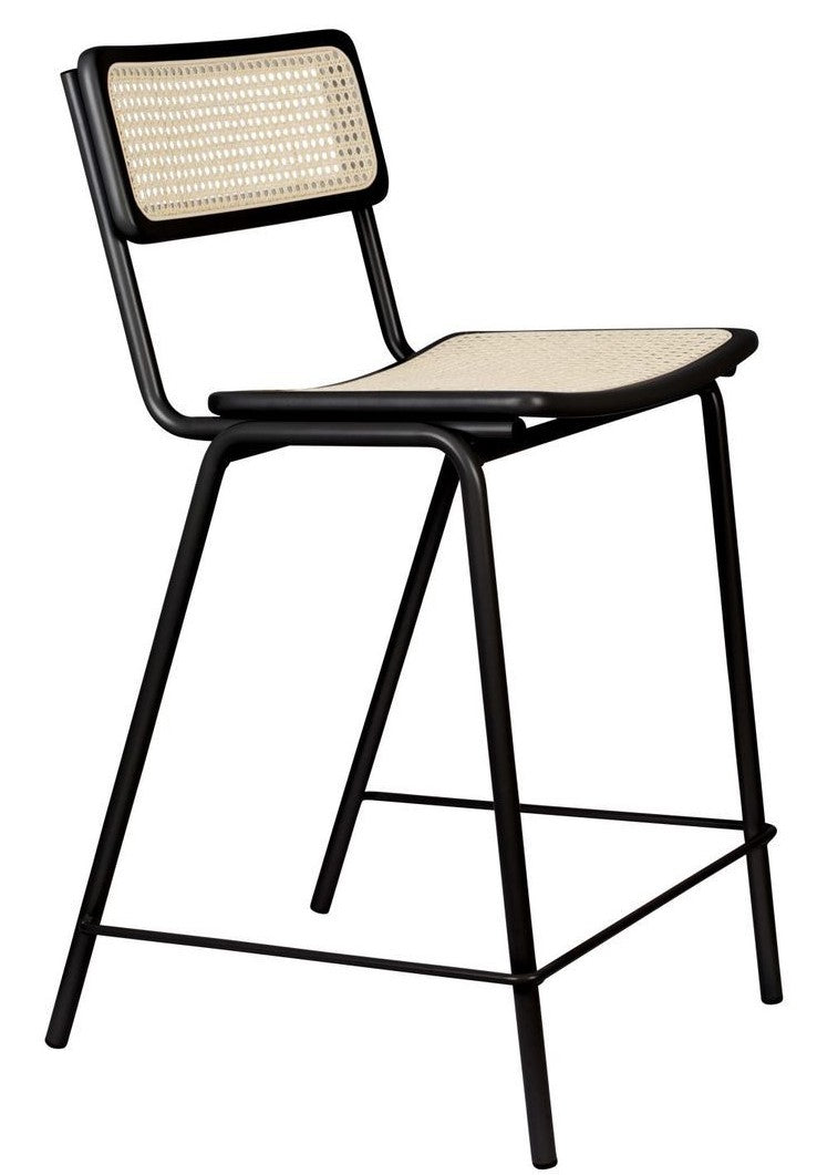 Zuiver Jort bar stool - Black/Nature, SH: 66.5cm