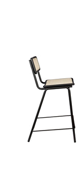 Zuiver Jort bar stool - Black/Nature, SH: 66.5cm