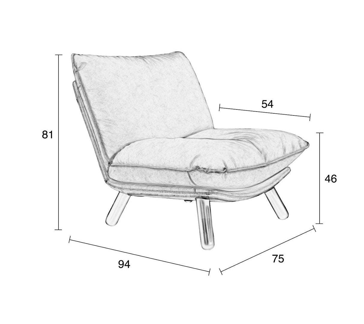 Zuiver Lazy Sack Lounge Chair - Light Gray