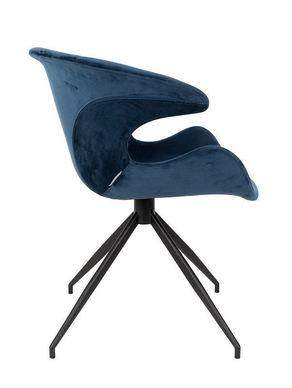 Zuiver Mia Dining chair w/armrests - Blue