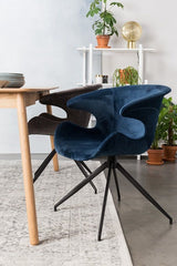 Zuiver Mia Dining chair w/armrests - Blue