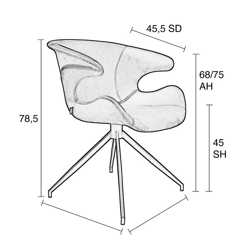 Zuiver Mia Dining chair w/armrests - Gray