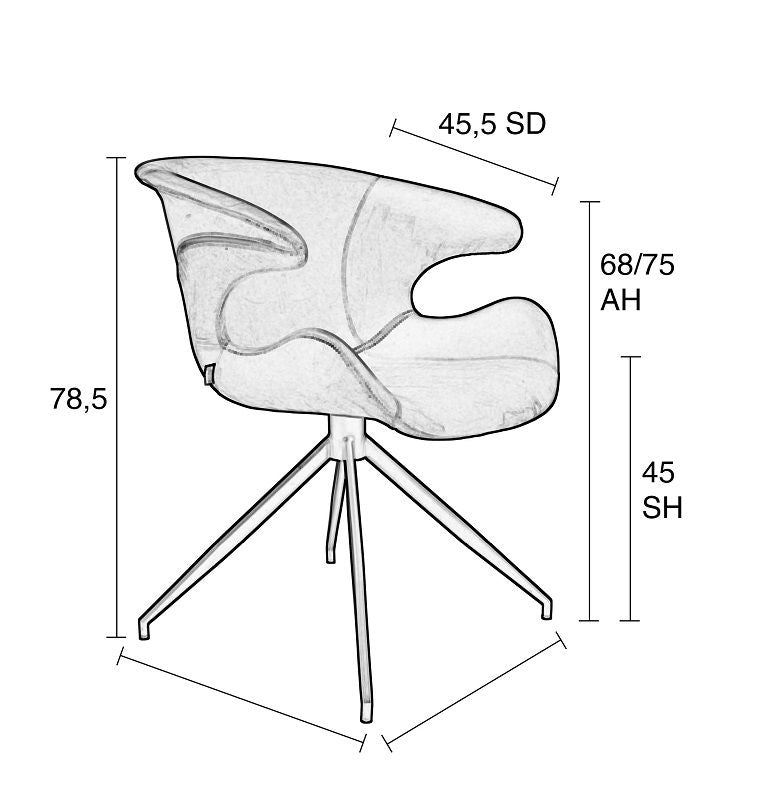 Zuiver Mia Dining chair w/armrests - Green