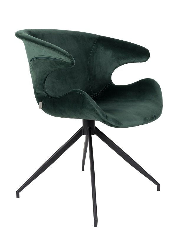 Zuiver Mia Dining chair w/armrests - Green