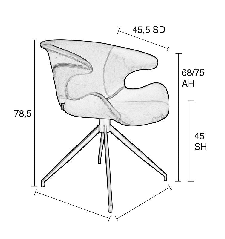 Zuiver Mia Dining chair w/armrests - Orange