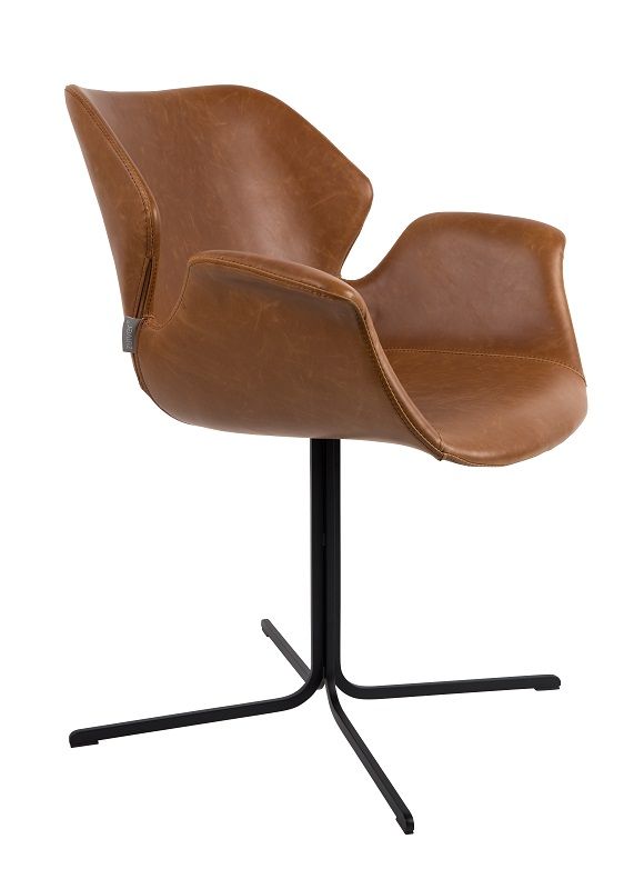 Zuiver Nikki Dining chair - Brown PU leather