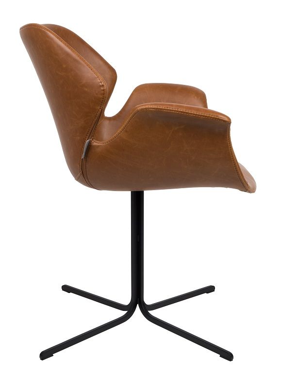 Zuiver Nikki Dining chair - Brown PU leather