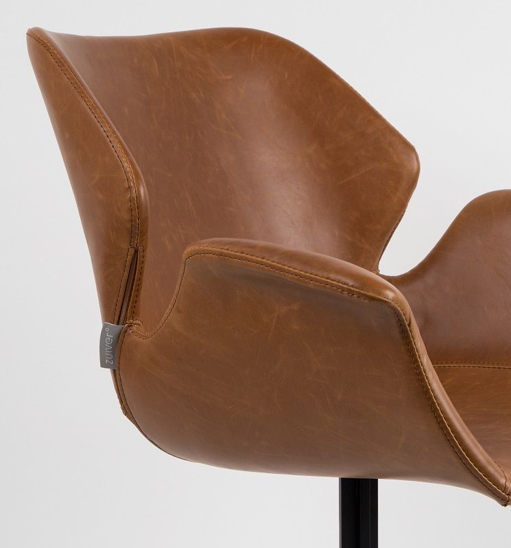 Zuiver Nikki Dining chair - Brown PU leather