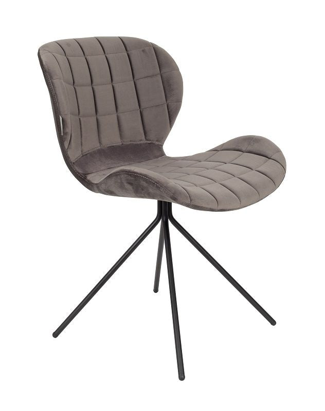 Zuiver OMG Dining chair, Gray velvet